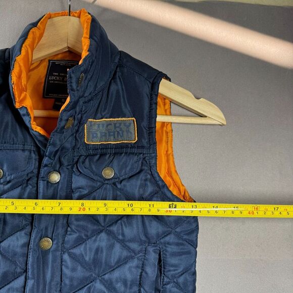 Lucky Brand Puffer Vest Boys 5 Ski Snowboard Diamond Quilt Golf Outdoors Moto - Picture 4 of 10